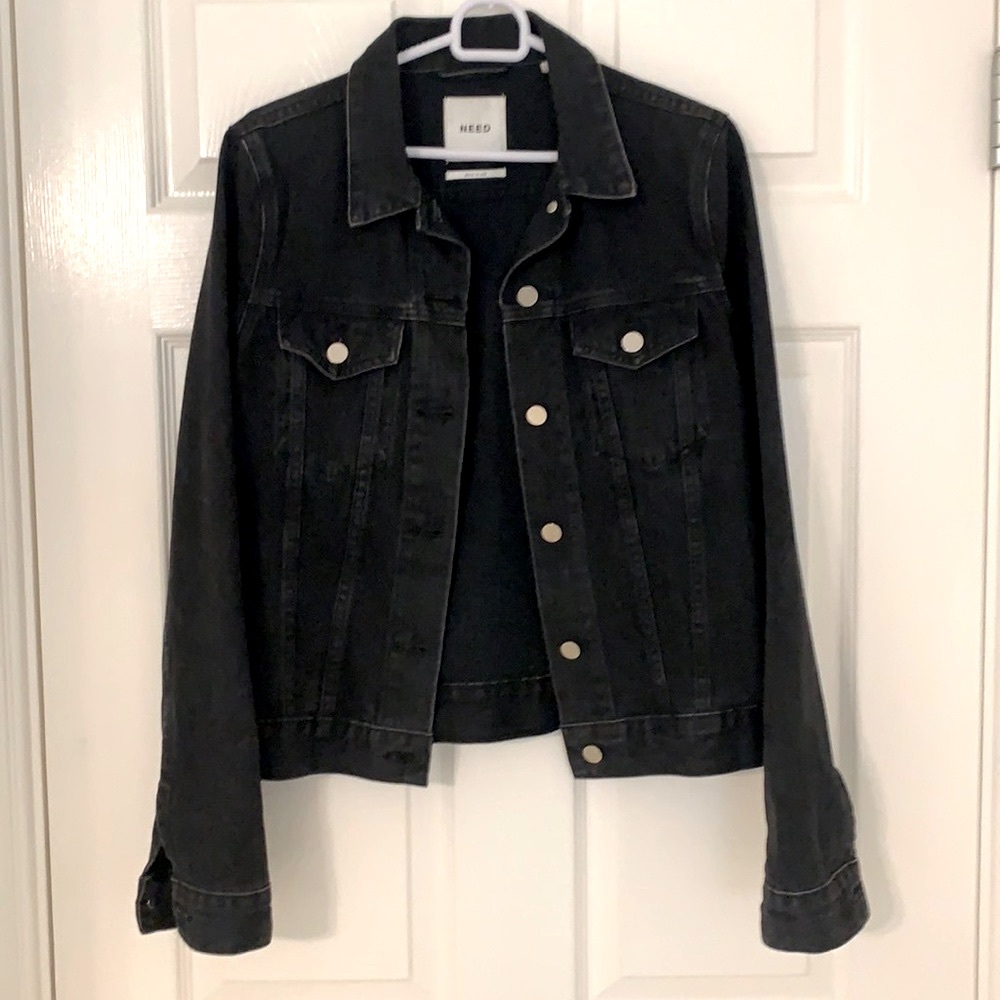 Washed Black Denim Jacket